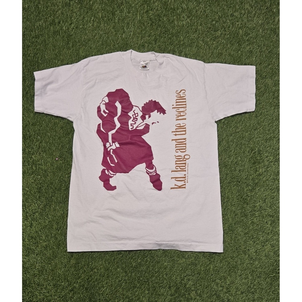 Vintage 1989 KD Lang And The Reclines T Shirt Large White Brockum Single Stitch